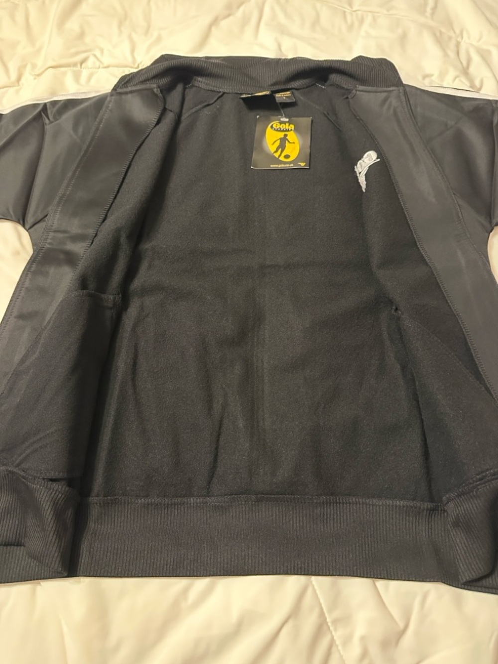 Gola Women's Black Track Jacket with White Stripe - NWT - Size L - Picture 5 of 11